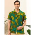thumbnail image 2 of Unique Bargains Men's Geometric Printed Short Sleeves Button Shirt, 2 of 6