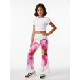 thumbnail image 3 of 3-4Y Girls Colored Flared Pants Digital Print Trousers Slim-Fit Wide Leg Flare for Spring Summer Autumn, 3 of 6