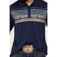thumbnail image 3 of Rank 45 Men's 45&Reg; Knao Border Print Short Sleeve Polo Shirt Dark Blue X-Large  US, 3 of 4