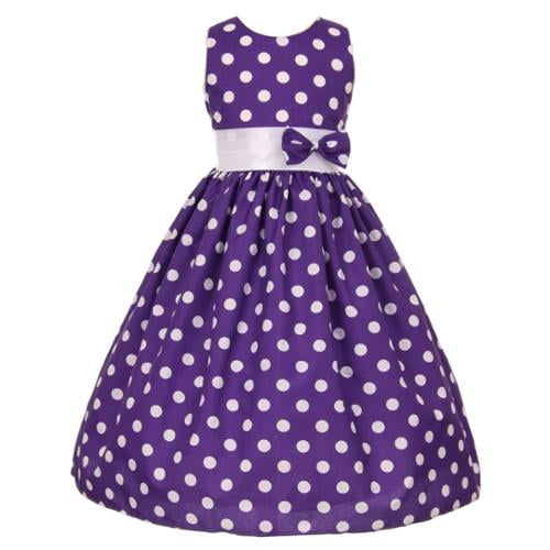 purple polka dot dress
