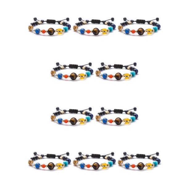 Sonducket de sistemas solares para hombres y mujeres, brazalete elástico ajustable fácil de combinar, adorno de joyería, regalo de cumpleaños Tipo 6 10Conjunto