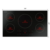 Empava 36 in. Electric Stove Induction Cooktops with 5 Power Boost Heating Elements Smooth Surface Vitro Ceramic Glass in Black