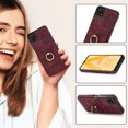thumbnail image 2 of Case for Samsung Galaxy A22 5G with Metal Ring Holder Kickstand Card Slots Phone Cover, PU Leather Slim Plain All-Inclusive Shockproof Protection Case for Samsung Galaxy A22 5G 6.6 Inch,Winered, 2 of 17