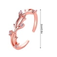 thumbnail image 2 of WREESH Women's Diamond-studded Branch Opening Creative Cross Rattan Adjustable Ring, 2 of 5