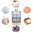 thumbnail image 6 of Yayeee 4 Pack Qtip Holder Bathroom Cotton Swab Canister with Lid Clear Dispenser Set, Winter Village, 6 of 6