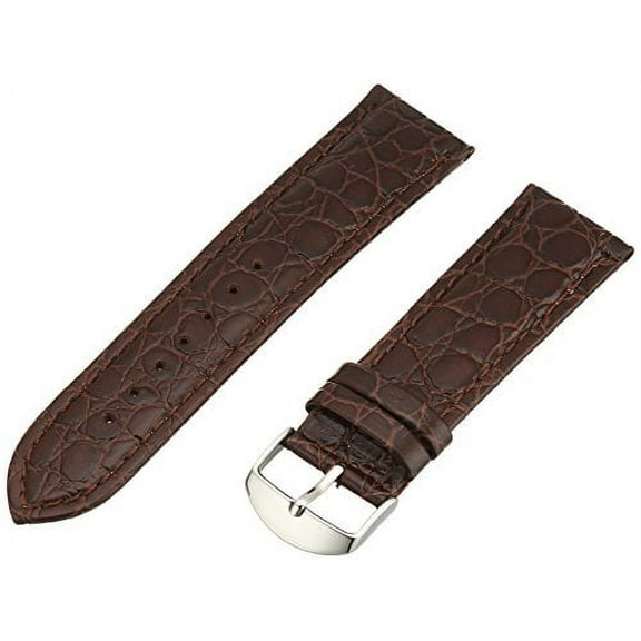 Hadley-Roma Men's MS907 BRN 22R 22mm Brown Genuine Leather WatchStrap
