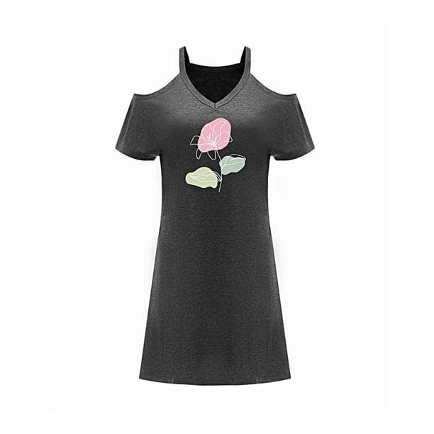 Vestido con hombros descubiertos para mujer, vestido Formal suave y cómodo de línea a para viaje femenino S