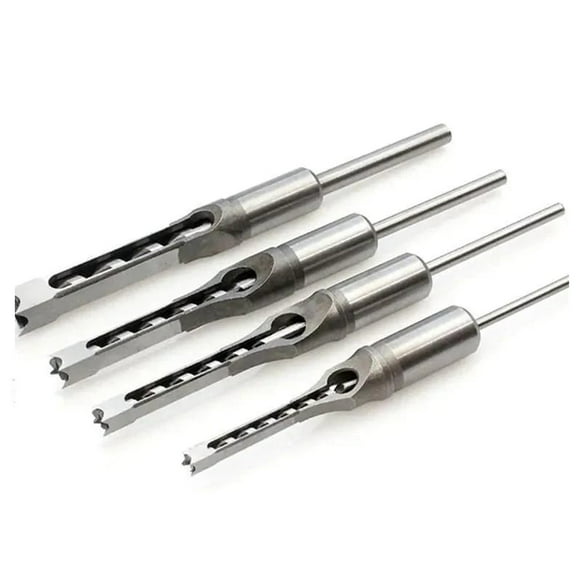 Square Hole Drill Bit,Wood Drill Bits Squares Hole Drill Bits for Wood Woodworking Hole Saw Mortising Chisels Drill Bits 4Pcs Long Drill Bit,1/8 Drill Bits,1/8 Drill Bit