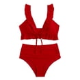 thumbnail image 1 of Moda mujer Sexy traje de baño sólido volante Bikini Split traje de baño OAVQHLG611B Store llm121212, 1 of 5