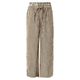thumbnail image 4 of DHFJKG Summer Pants Women Wide Leg Sweatpants Classic Striped Drawstring Lightweight Breathable Beach Pants Soft Trousers, 4 of 5