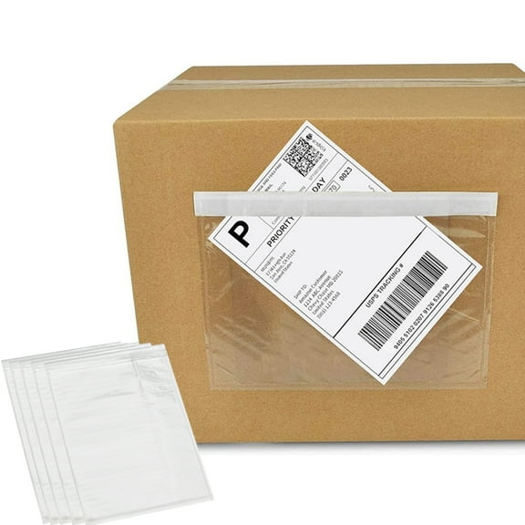 NefLaca Shipping Label Pouches/Sleeves, Packing List Envelopes, Clear, 6" x 9", 500 Pack