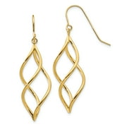 14K Twisted Dangle Earrings 14k Yellow Gold Earrings