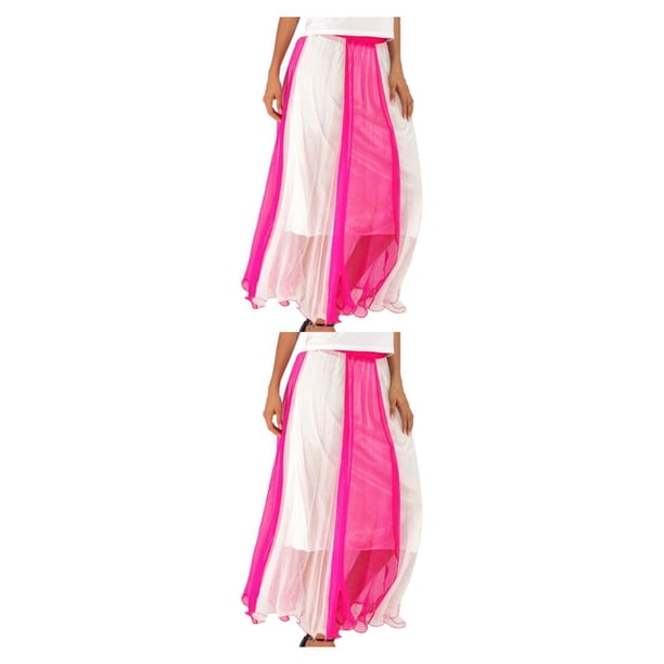Vestido largo Minnieouse de chifón para mujer azul y blanco tamaño libre