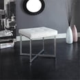 thumbnail image 2 of Carolina Classic Furniture Summer Vanity Bench, White and Chrome, 2 of 5