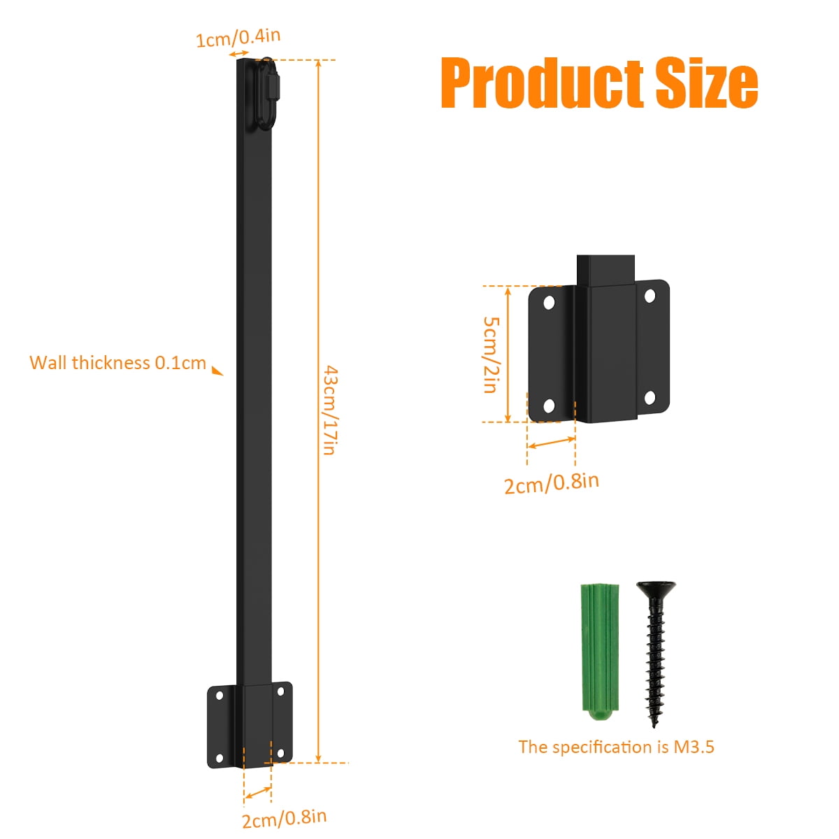 Ghojet Suspension String Light Poles Outdoor Metal LED 4 Pack for Wall and Fence