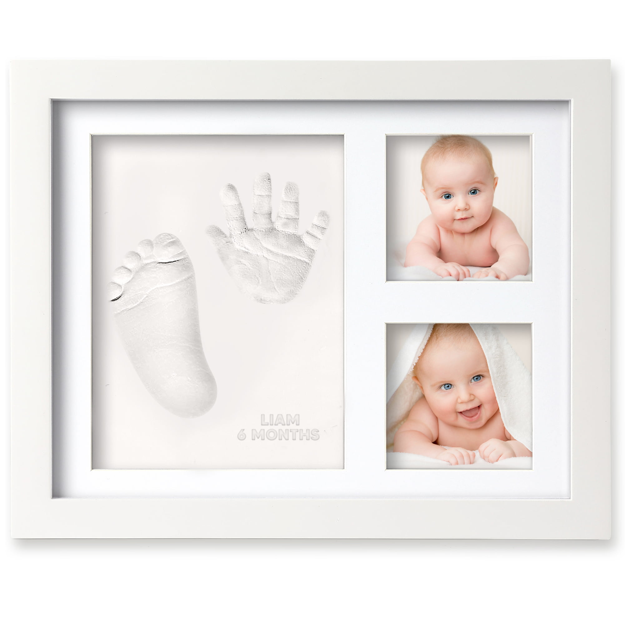capture baby‘s hand and footprints with photo Gift2 Baby Print Kit Wooden Pack 