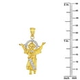 thumbnail image 5 of Precious Stars 14K Yellow Gold Cubic Zirconia Unisex Divine Infant Jesus Pendant with 18" Chain Necklace, 5 of 7