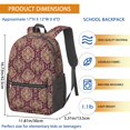 thumbnail image 3 of Paisley and Floral Purple Pattern 17" Waterproof Oxford School Backpacks for Teens, S-Shape Padded Straps, for School, Travel, Hiking, Camping, 3 of 5