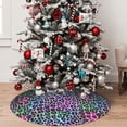 thumbnail image 5 of KLL 48" Christmas Tree Skirt Rainbow Animal Skin Xmas Tree Skirts Mat for New Year Xmas Holiday Party Indoor Outdoor Home Decoration, 5 of 7