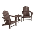 thumbnail image 3 of WestinTrends Highland 3-Piece Outdoor Patio HDPE Adirondack Chair With Cup Holder and Table Set, Dark Brown, 3 of 16