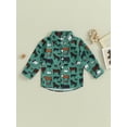 thumbnail image 2 of Wassery Western Toddler Autumn Clothes 6M 12M 18M 24M 3T 4T Baby Boy Long Sleeve Turn-Down Collar Button-Down Shirt Tops Cowboy Country Clothing 6M-4T, 2 of 8