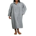 thumbnail image 1 of Robe Chemise pour Femmes à Manches Longues et Col Rabattu à Rayures, 1 of 9
