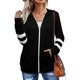 thumbnail image 2 of Sudaderas con capucha de manga larga con cremallera y bolsillo para mujer S-2XL, 2 of 7