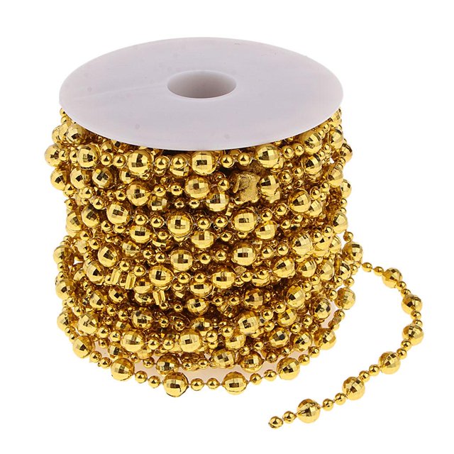 15m Bola de Plástico Cadena de Granel 8 Mm Perlas Redondas Sueltas para DIY Collar Joyería Artesanía Fabricación de Accesorios - Dorad Macarena Cadena de cuentas para hacer joyas