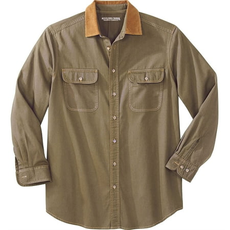 Men's Big & Tall Long Sleeve Corduroy Collar Renegade Shirt By Boulder Creek