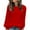 Red, variant on Crunowin Women's Knitted Sweater, Long Sleeve Cozy Comfort Solid Color Crew Neck Loose Fit Casual Pullover Tops Gray L