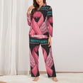 thumbnail image 2 of Lsque Ribbon With Angel Wings Pattern Long Sleeve Pajama Set for Women - Soft 2-Piece Sleepwear and Loungewear Set with Pockets, Comfy Nightwear-XX-Large, 2 of 7