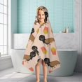thumbnail image 6 of Dachshund Hotdog Fries Hooded Bath Towel，50"x30" for Ages 3 To 12 Kids, Quick Dry Lightweight Soft Microfiber Hood Beach Towel Cover Up for Kids, 6 of 7