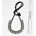 thumbnail image 3 of Black Necklace with drawstring thread for Women Oxidised Silver Indian thread Jewelry for Women Black and Silver Ethnic Choker Necklaces, 3 of 5