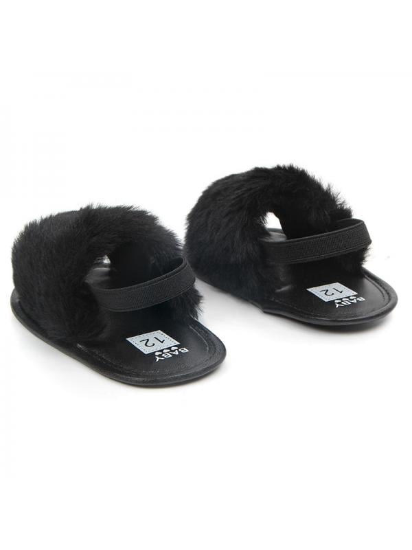 baby girl fur sandals