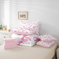 thumbnail image 6 of jejeloiu Cartoon Bowtie Twin Bedding Sets 7-Piece,Bow Bowknot Bedding Comforter Set,Pink White Sheet Sets For Girl,Microfiber Room Decor Reversible, 6 of 7