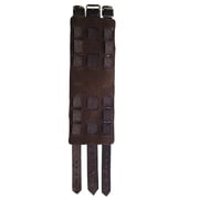 Men's 70's Style Brown Leather Extra Wide Watch Band, 3-Strap Studded, USA Made