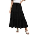 thumbnail image 2 of Njagoc3 Womens High - Waisted Tiered Maxi Skirt - Romantic for Summer Picnics, 2 of 6