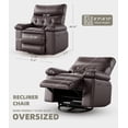 thumbnail image 2 of Oversized Swivel Recliner Chair with 360° Rotation & Rocking Function, Manual Reclining Lounge Chair with Heat and Massage, PU Leather Seat for Living Room, Bedroom & Nursery, Retro Brown, Khaki, Grey, 2 of 9