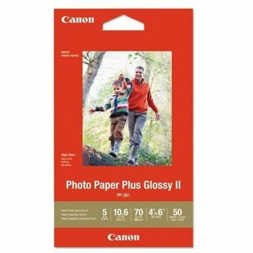 Canon PP-301 Photo Paper Plus Glossy II Inkjet Paper, 10.6 mil, 265 gsm, 4x6", 50 Sheet Pack