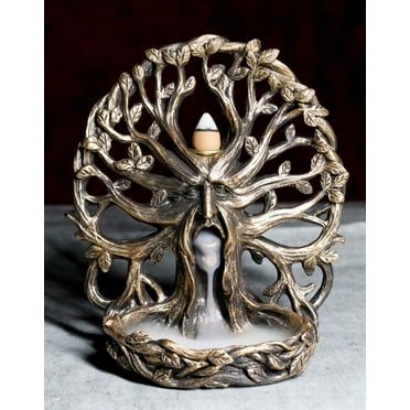 Mysterious Forest Celtic Greenman Dryad Tree Of Life Backflow Incense Burner