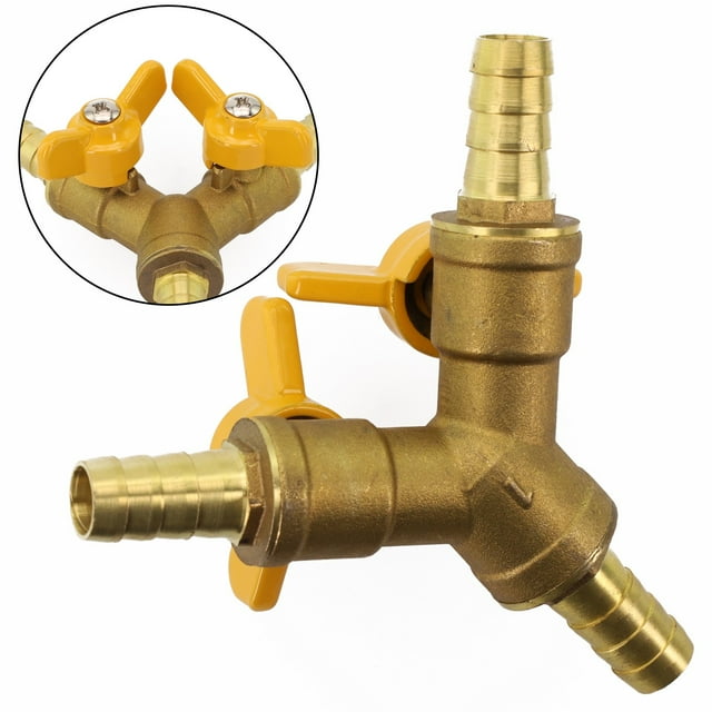 Heavy and Thick Brass 3 Way Y Shaped Shut Off Ball Valve 10mm Hose Bar