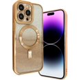 thumbnail image 6 of Compatible with iPhone 14 Pro Max Magnetic Glitter Case,Cute Plating Bling Phone Case Compatible with MagSafe for Women Girls Camera Protector Back Cover for iPhone 14 Pro Max 6.7'' Gold, 6 of 16