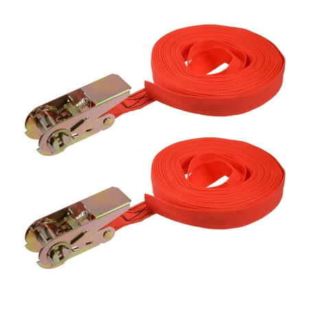

Uxcell 10Mx25mm up to 250Kg Ratchet Tie Down Strap Red 2 Pack