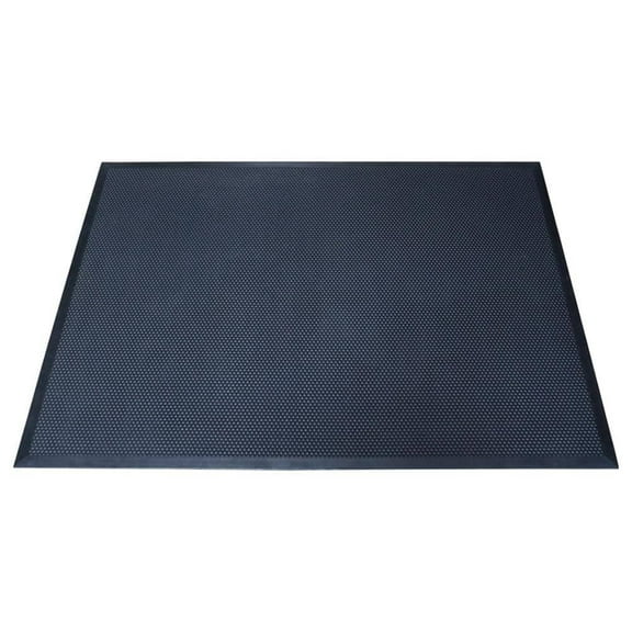 Black 36 in. x 48 in. Rubber Outdoor Playground Slide Landing Mat