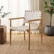 SAFAVIEH Dionne Accent Chairs, Natural/White (22.8 in. W x 23.4 in. D x 32.9 in. H)