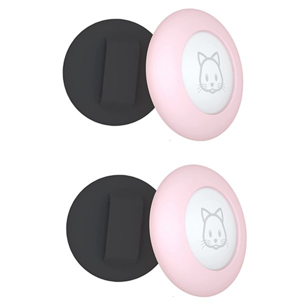 Soporte para Collar de , para Air Tag Collar Holder Compatible con GPS Tracker, Paquete de 4 Fundas Negro Y Rosa