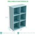 thumbnail image 3 of 6-Cube Storage Shelf Bookcase - Wooden 3-Tier Floor Standing Open Bookshelf for Home and Office, Display Cabinet, Light Blue, 3 of 16