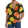 thumbnail image 3 of Wukai Orange Lemon Men's Casual Short-Sleeve Button Down Shirt - Lightweight Summer Dress Shirt for Daily Wear-X-Large, 3 of 7