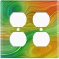 thumbnail image 3 of Metal Light Switch Plate Cover Image of Marble Green Yellow Swirl Galaxy MAR075, 3 of 13
