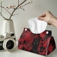 thumbnail image 2 of COEQINE Facial Tissue Holder Cover PU Leather Rectangle Napkin Facial Tissue Dispenser Organizer for Living Room, Kitchen, Bathroom, Car, Halloween Home Decor, Black Cat Cobweb Bloody Handprint, 2 of 7